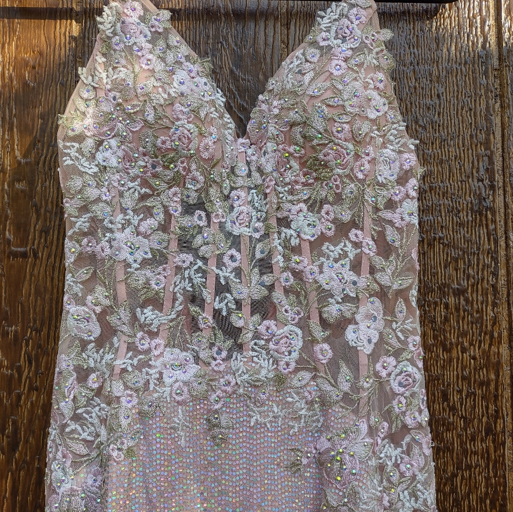 Jovani Ice Pink Sweetheart Neck Prom Dress Size 2 - Picture 3 of 4